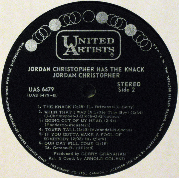 Jordan Christopher - Jordan Christopher Has The Knack (LP, Album) (Very Good (VG)) - Image 4