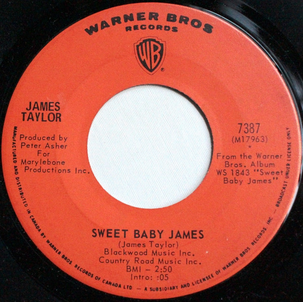 James Taylor (2) - Sweet Baby James (7", Single) (Near Mint (NM or M-))