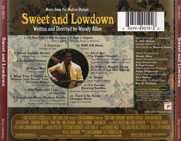 Various - Sweet And Lowdown (Music From The Motion Picture Written And Directed By Woody Allen) (CD, Album) (Near Mint (NM or M-)) - Image 2