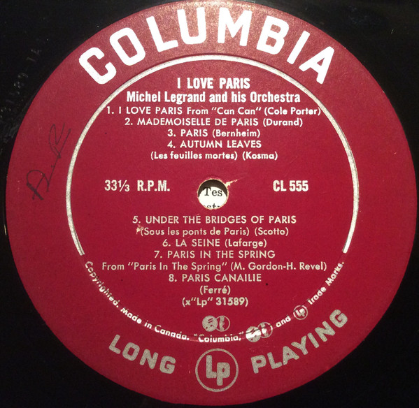 Michel Legrand Et Son Orchestre - I Love Paris (LP, Album) (Very Good (VG)) - Image 4