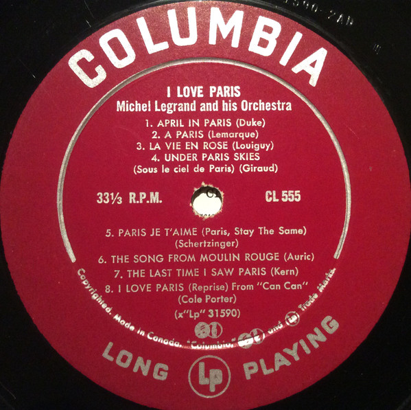 Michel Legrand Et Son Orchestre - I Love Paris (LP, Album) (Very Good (VG)) - Image 5
