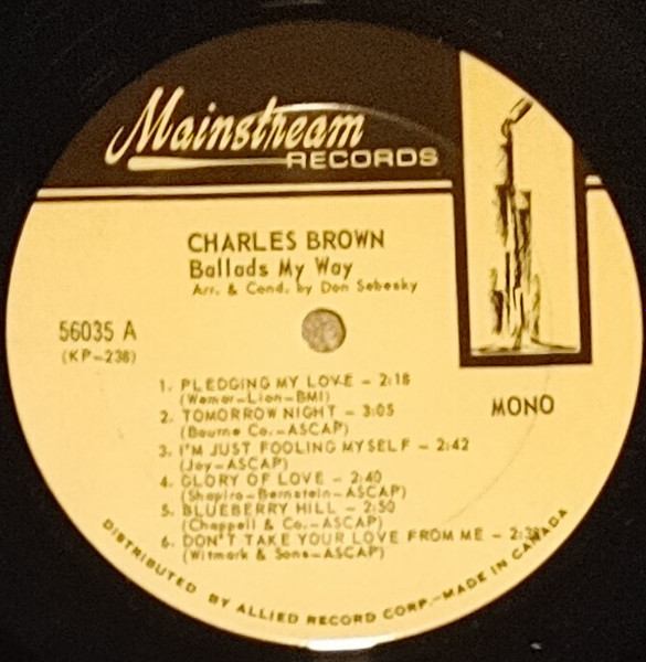 Charles Brown - Ballads My Way (LP, Album, Mono) (Very Good Plus (VG+)) - Image 3