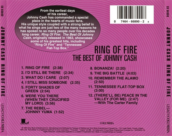 Johnny Cash - Ring Of Fire (The Best Of Johnny Cash) (CD, Comp, RE) (Mint (M)) - Image 2