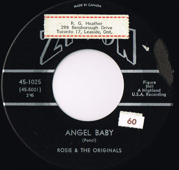 Rosie & The Originals - Angel Baby / Give Me Love (7", Single) (Near Mint (NM or M-))