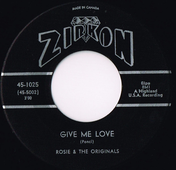 Rosie & The Originals - Angel Baby / Give Me Love (7", Single) (Very Good Plus (VG+)) - Image 2