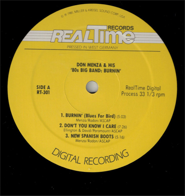 Don Menza & His '80s Big Band - Burnin' (LP, Album, RE, Dig) (Near Mint (NM or M-)) - Image 4