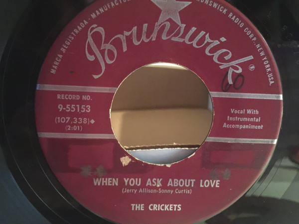 The Crickets (2) - Deborah / When You Ask About Love (7") (Very Good Plus (VG+)) - Image 2