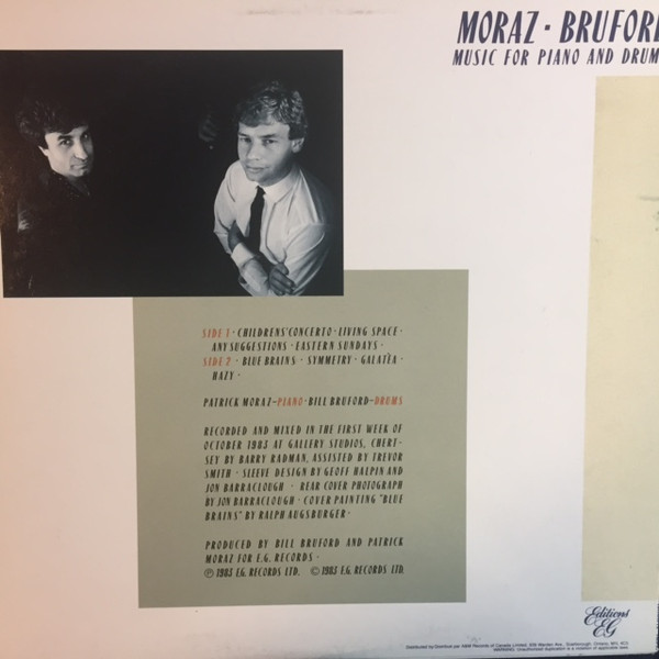 Moraz* - Bruford* - Music For Piano And Drums (LP, Album) (Near Mint (NM or M-)) - Image 2