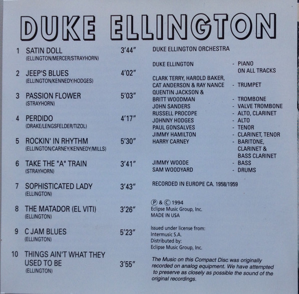 Duke Ellington - Satin Doll (CD) (Near Mint (NM or M-)) - Image 5