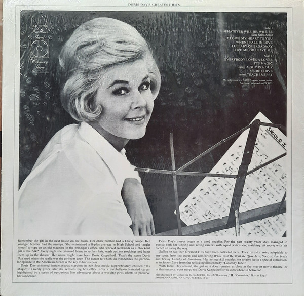 Doris Day - Doris Day's Greatest Hits (LP, Comp, RE) (Mint (M)) - Image 2