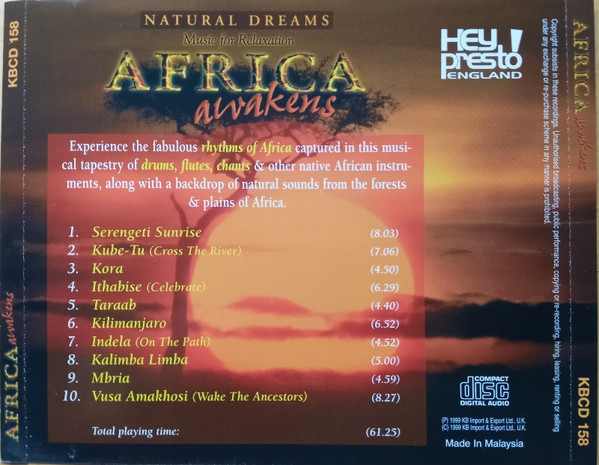 Unknown Artist - Natural Dreams - Music For Relaxation: Africa Awakens (CD, Album) (Near Mint (NM or M-)) - Image 2