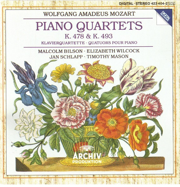 Wolfgang Amadeus Mozart, Malcolm Bilson · Elizabeth Wilcock, Jan Schlapp · Timothy Mason - Piano Quartets K. 478 & K. 493 (CD, Album) (Near Mint (NM or M-))