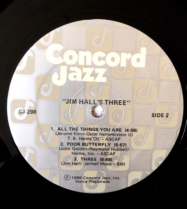 Jim Hall - Jim Hall's Three (LP, Album) (Very Good Plus (VG+)) - Image 4