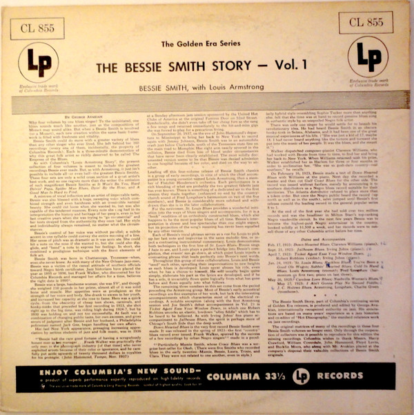 Bessie Smith With Louis Armstrong - The Bessie Smith Story - Vol.1 (LP, Comp, Mono, RE, RP) (Very Good Plus (VG+)) - Image 2