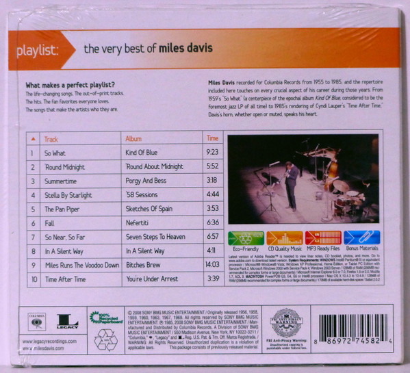 Miles Davis - Playlist: The Very Best Of Miles Davis (CD, Comp, Enh) (Near Mint (NM or M-)) - Image 2