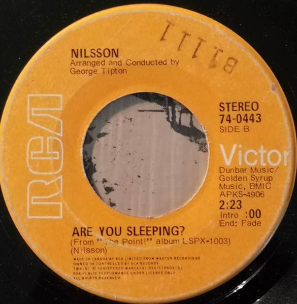 Harry Nilsson - Me And My Arrow / Are You Sleeping? (7") (Very Good Plus (VG+)) - Image 2