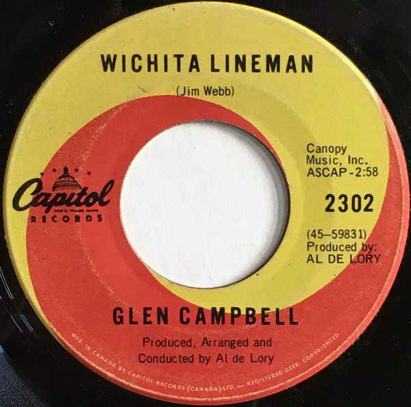 Glen Campbell - Wichita Lineman / Fate Of Man (7", Single, Mono) (Very Good Plus (VG+))