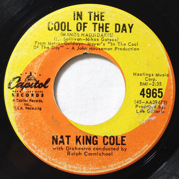 Nat King Cole - Those Lazy-Hazy-Crazy Days Of Summer (7", Single) (Near Mint (NM or M-)) - Image 3