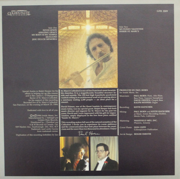 Paul Horn - In Concert (LP, Album) (Very Good Plus (VG+)) - Image 2