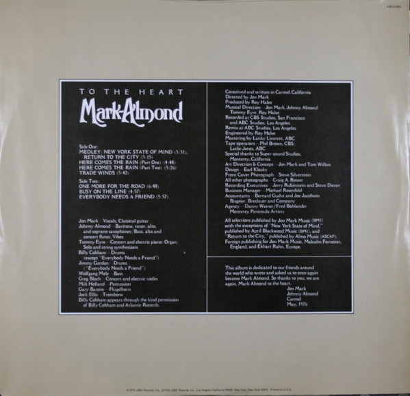 Mark-Almond - To The Heart (LP, Album) (Very Good Plus (VG+)) - Image 5