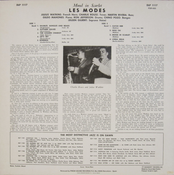 Les Modes* - Mood In Scarlet (LP, Album, RE) (Near Mint (NM or M-)) - Image 2