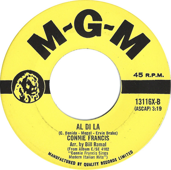 Connie Francis - I'm Gonna' Be Warm This Winter / Al Di La (7", Single) (Near Mint (NM or M-)) - Image 2