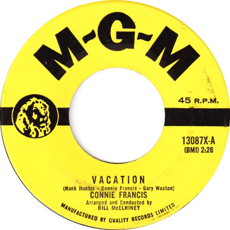 Connie Francis - Vacation / The Biggest Sin Of All (7", Single) (Near Mint (NM or M-))