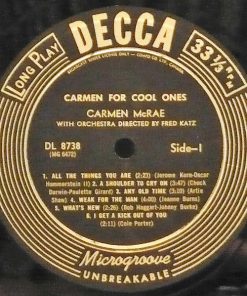 Alternative view of Carmen McRae - Carmen For Cool Ones (LP, Album, Mono) (Very Good (VG))