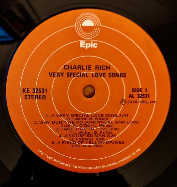 Charlie Rich - Very Special Love Songs (LP, Album) (Mint (M)) - Image 3