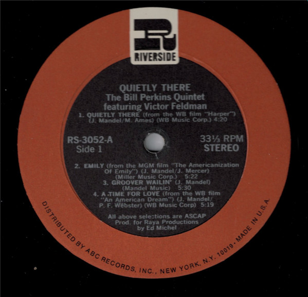Bill Perkins Quintet Featuring Victor Feldman - Quietly There (LP, Album, RE) (Very Good Plus (VG+)) - Image 3