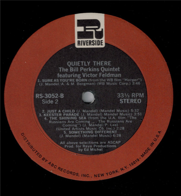 Bill Perkins Quintet Featuring Victor Feldman - Quietly There (LP, Album, RE) (Very Good Plus (VG+)) - Image 4