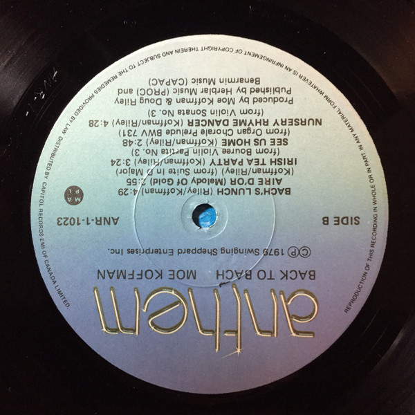 Moe Koffman - Back To Bach (LP, Album, Club) (Near Mint (NM or M-)) - Image 4