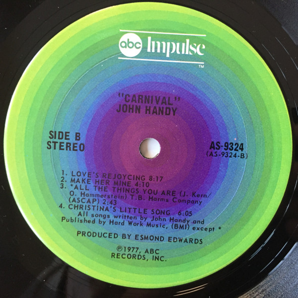 John Handy - Carnival (LP, Album, San) (Near Mint (NM or M-)) - Image 4