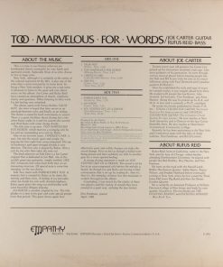 Alternative view of Joe Carter (6) & Rufus Reid - Too Marvelous For Words (LP) (Very Good Plus (VG+))
