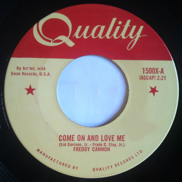 Freddy Cannon - Come On And Love Me (7", Single) (Near Mint (NM or M-))
