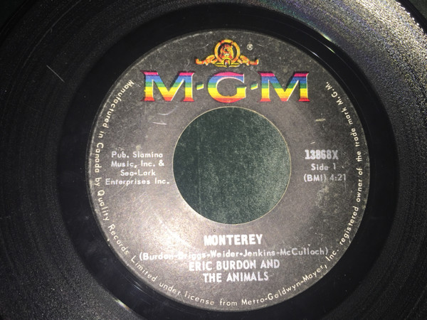 Eric Burdon & The Animals - Monterey (7") (Near Mint (NM or M-))