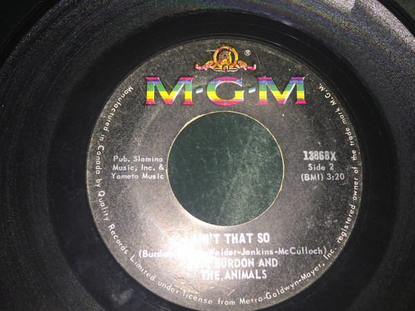 Eric Burdon & The Animals - Monterey (7") (Near Mint (NM or M-)) - Image 2