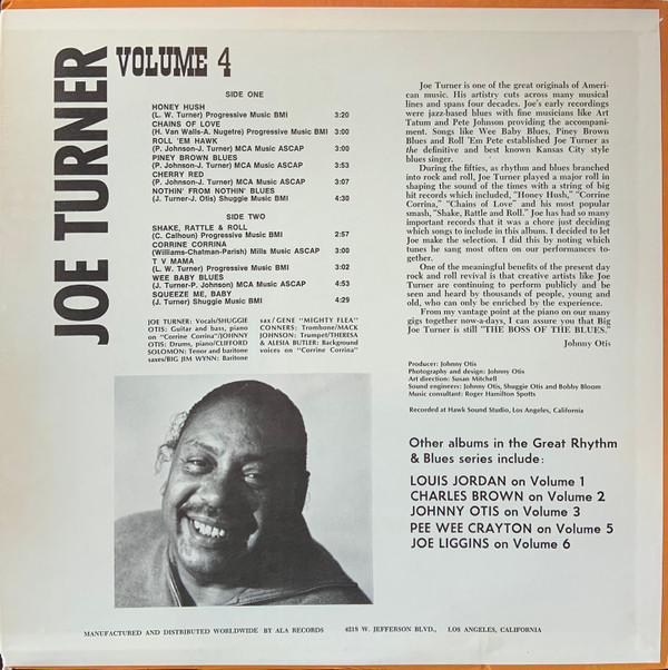 Joe Turner* - Great Rhythm & Blues Oldies Volume 4 - Joe Turner (LP) (Very Good Plus (VG+)) - Image 2