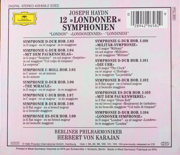 Haydn* • Karajan*, Berliner Philharmoniker - 12 Londoner Symphonien (5xCD, Comp, RE + Box) (Near Mint (NM or M-)) - Image 2