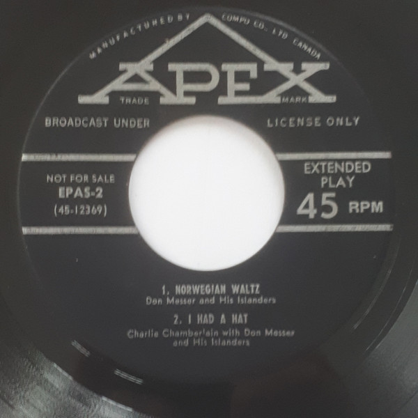 Don Messer And His Islanders - Norwegian Waltz / I Had A Hat / Alley Crocker Reel / Till We Meet Again (7", EP) (Near Mint (NM or M-))