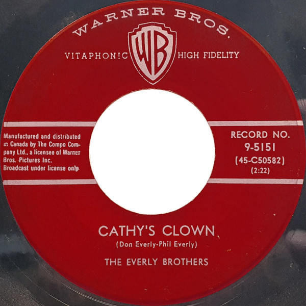 Everly Brothers - Cathy's Clown (7", Single) (Very Good Plus (VG+)) - Image 2