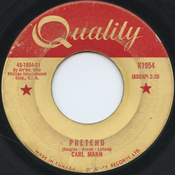 Carl Mann - Pretend (7", Single) (Near Mint (NM or M-))