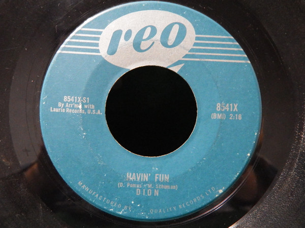 Dion (3) - Havin' Fun / North East End Of The Corner (7", Single) (Near Mint (NM or M-))