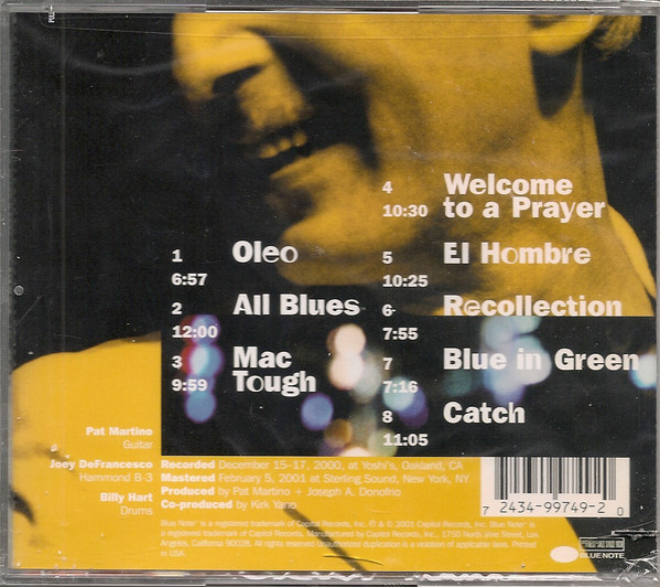 Pat Martino - Live At Yoshi's (CD, Album) (Near Mint (NM or M-)) - Image 2