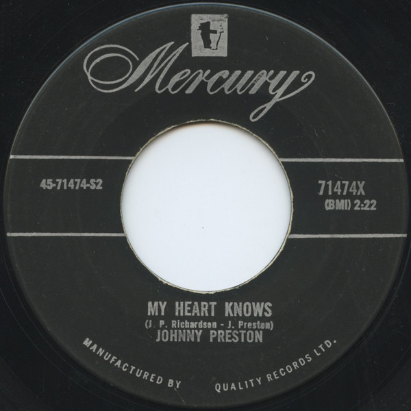 Johnny Preston - Running Bear (7", Single) (Near Mint (NM or M-)) - Image 2