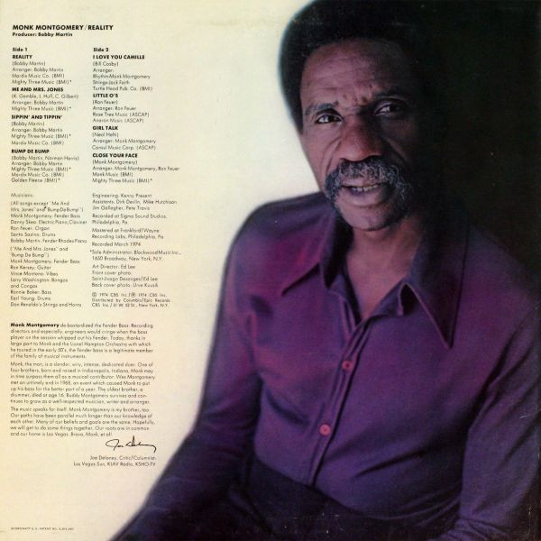 Monk Montgomery - Reality (LP, Album) (Very Good Plus (VG+)) - Image 2