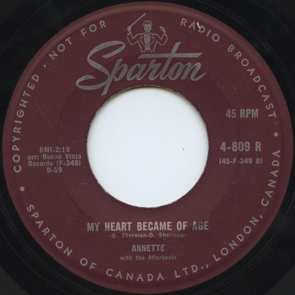 Annette (7) With The Afterbeats - First Name Initial (7") (Very Good (VG)) - Image 2