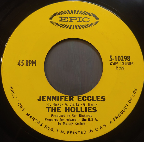 The Hollies - Jennifer Eccles (7", Single) (Near Mint (NM or M-))