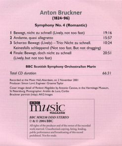 Alternative view of Anton Bruckner, BBC Scottish Symphony Orchestra, Ion Marin - Symphony No. 4 (Romantic) (CD) (Near Mint (NM or M-))
