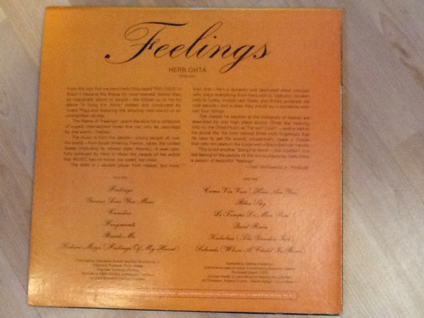 Herb Ohta - Feelings (LP, Album) (Near Mint (NM or M-)) - Image 2